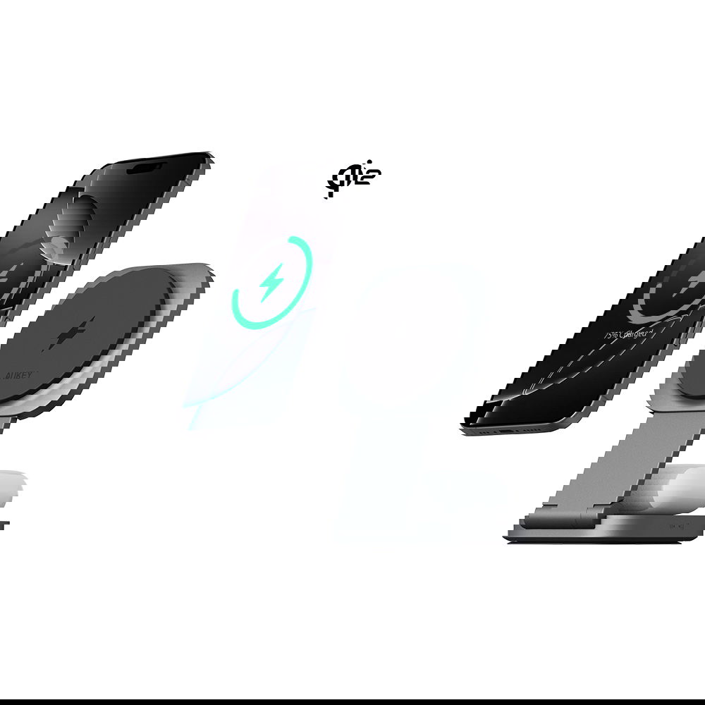 AUKEY MagFusion L 二合一Qi2磁吸折疊式旅行無線充電器