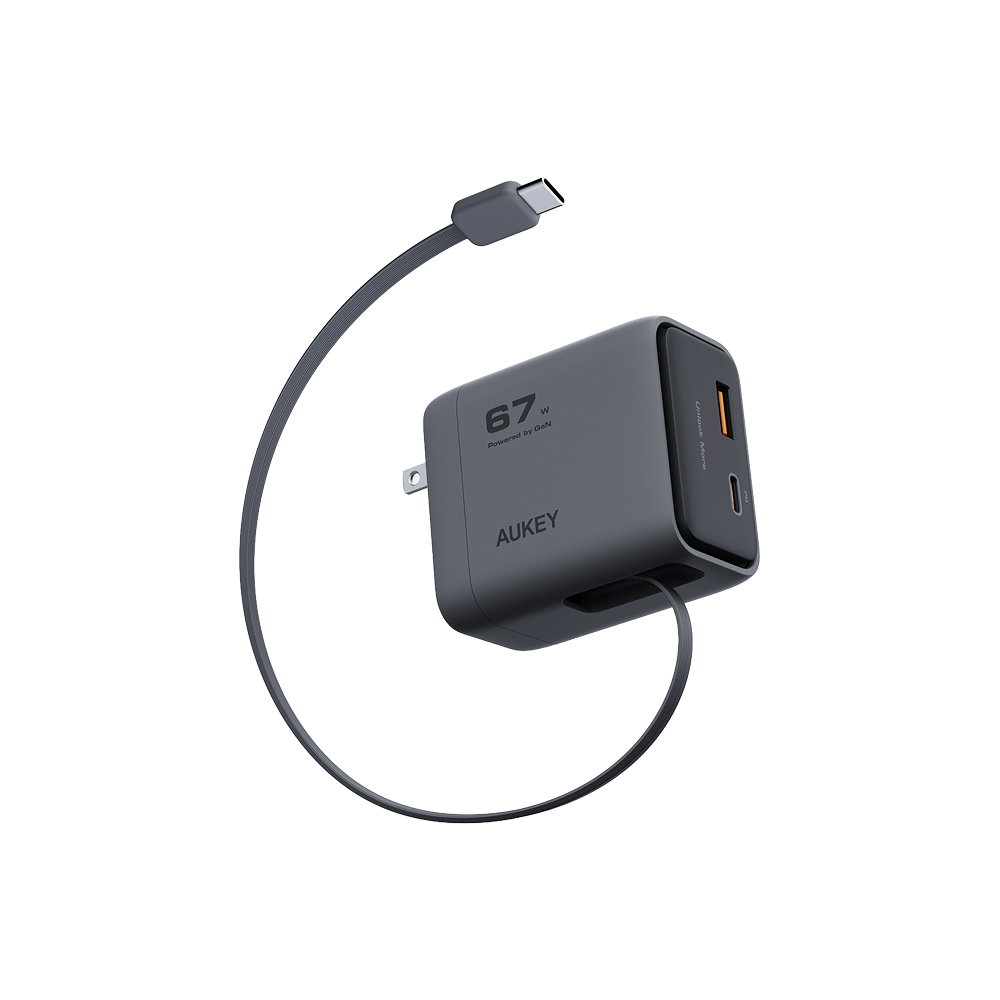 AUKEY C12 氮化鎵自帶線充電器 67W (PA-C12)