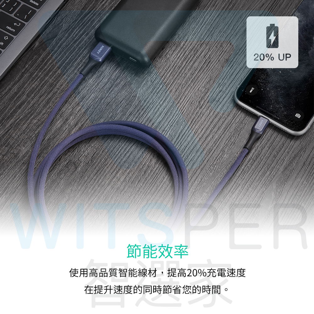 Kelvar防彈纖維材質 USB-C高速充電線