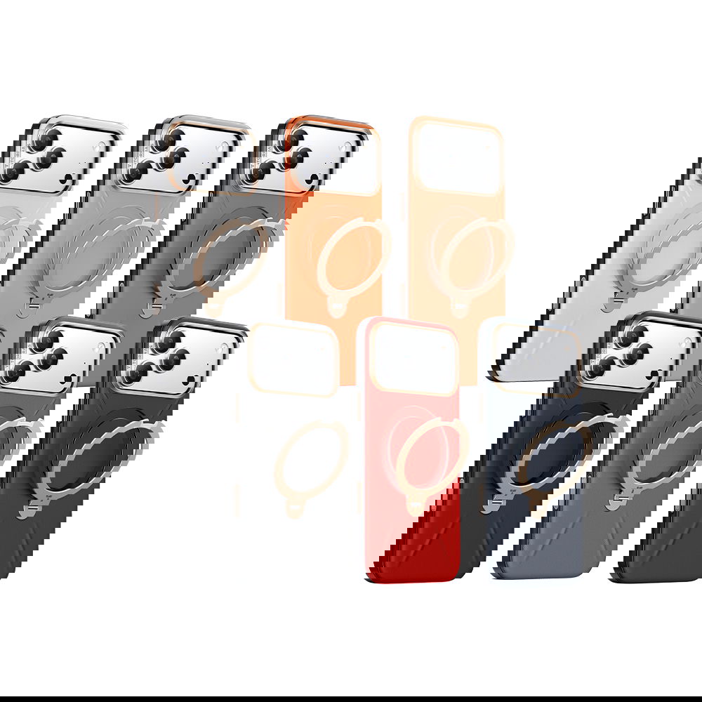 TORRAS Ostand Spin VegSkin Magnetic iPhone 17系列 相機按鍵旋轉支架皮革防摔手機殼