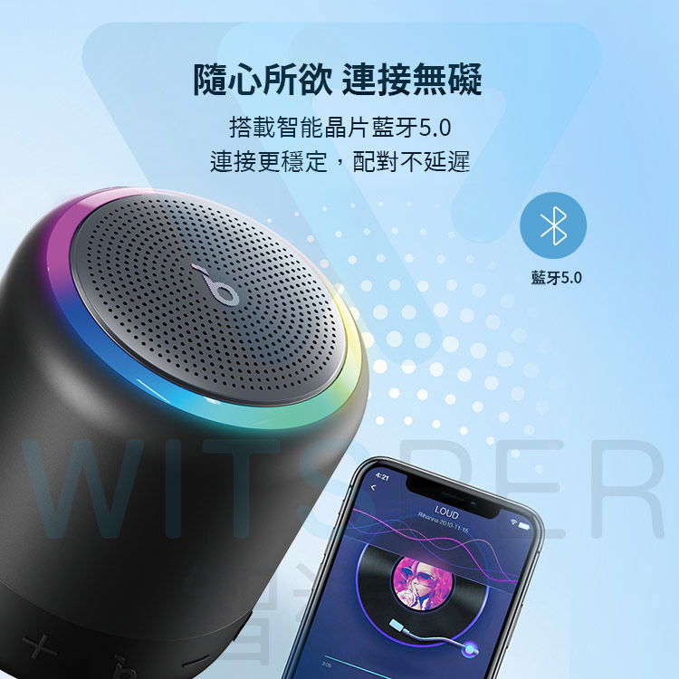 soundcore Mini 3 Pro 防水 Bluetooth スピーカーは、手のひらの上で音楽の鼓動を跳ね上げます。 - スピーカー - プラスチック ブラック