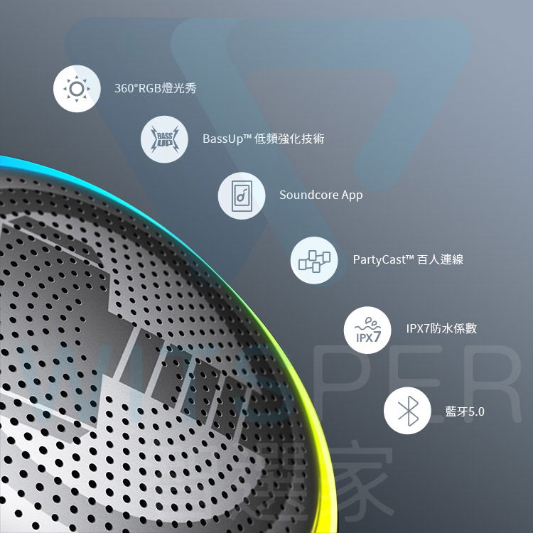 soundcore Mini 3 Pro 防水 Bluetooth スピーカーは、手のひらの上で音楽の鼓動を跳ね上げます。 - スピーカー - プラスチック ブラック