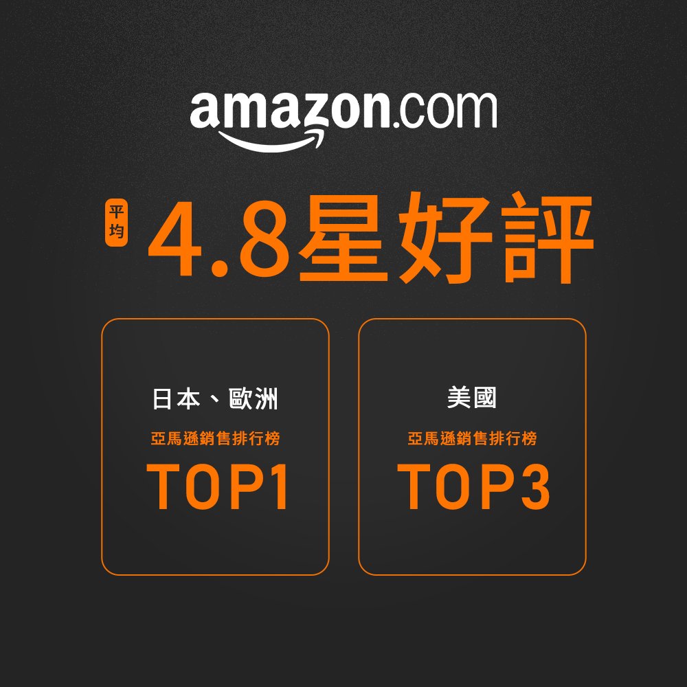 amazon.com 4.8星好評日本、歐洲亞馬遜銷售排行榜TOP1美國亞馬遜銷售排行榜TOP3
